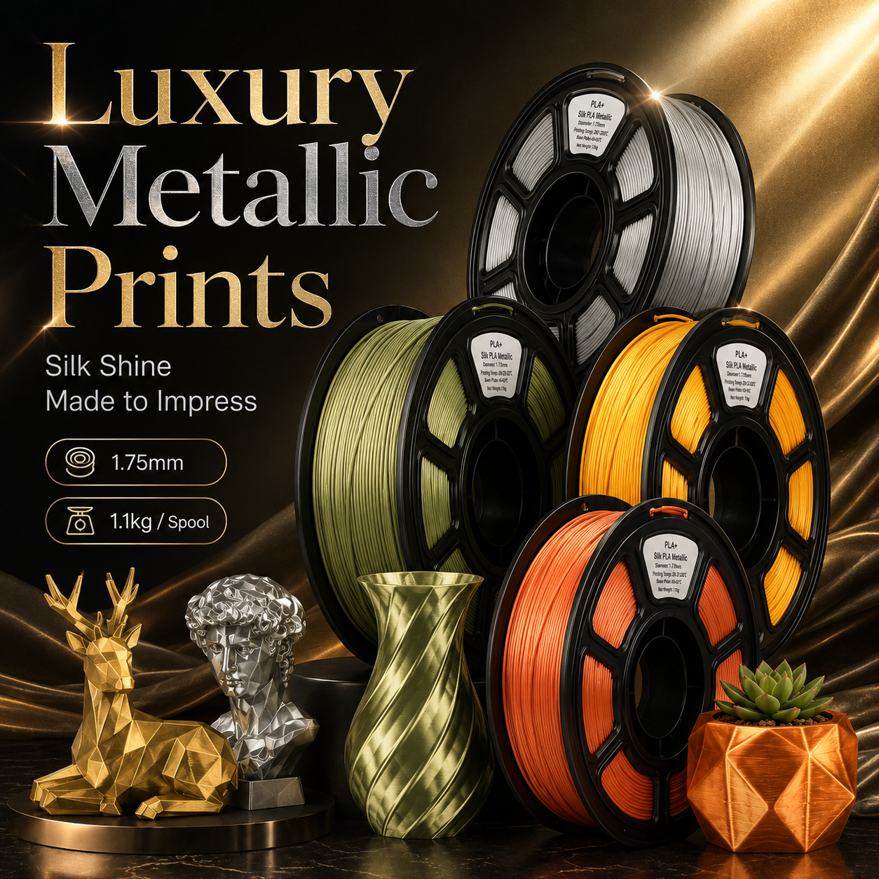 Metallic Silk PLA Filament