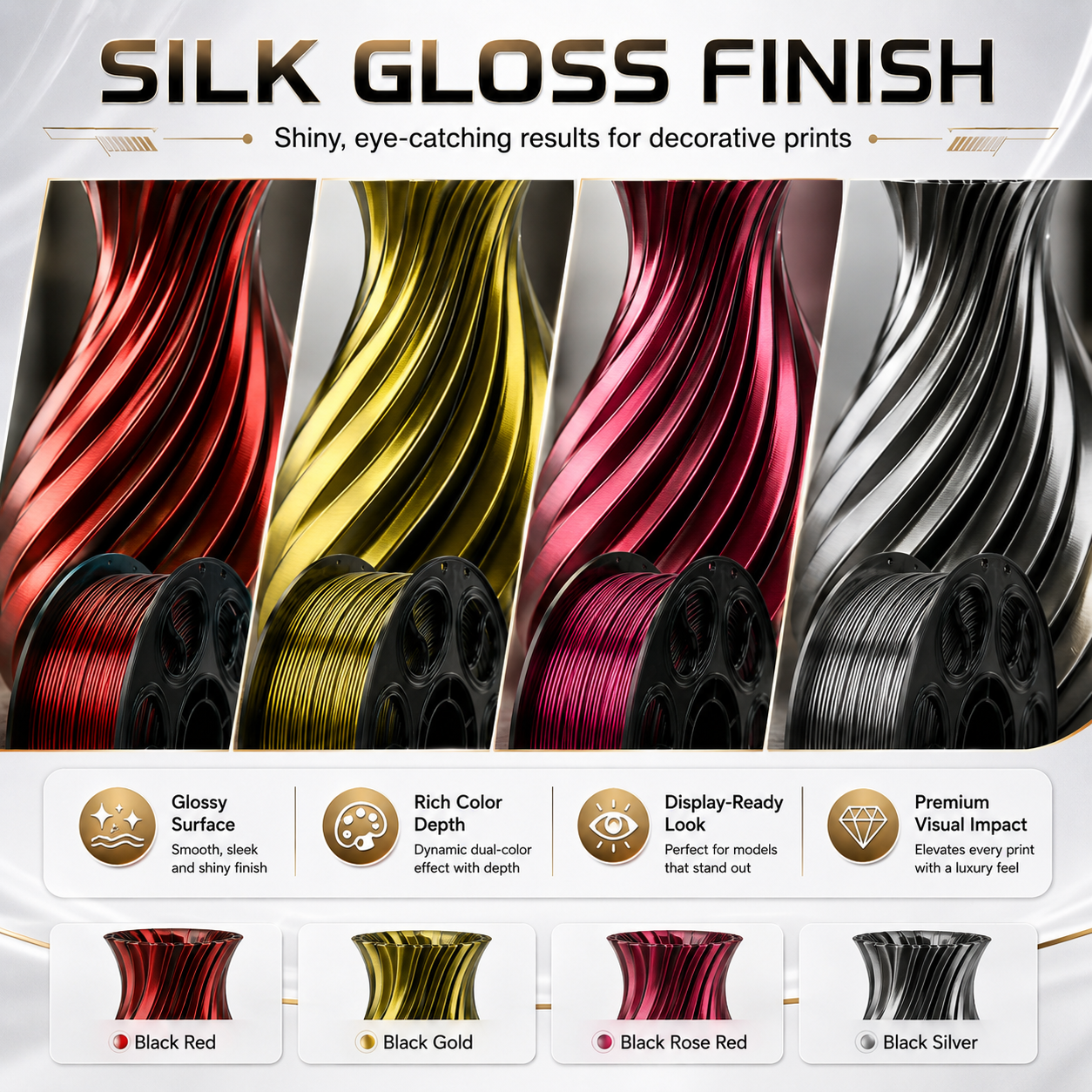 Metallic Dual-Color Silk PLA Filament