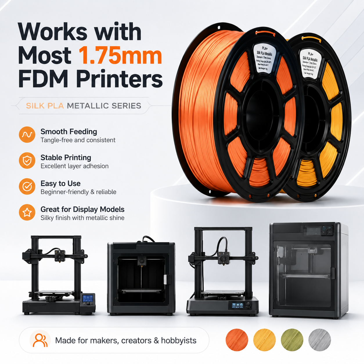 Metallic Silk PLA Filament