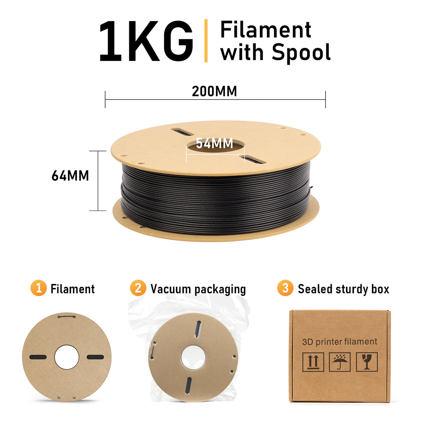 PETG-CF Semi-worked thermoplastic filaments used for 3D printing