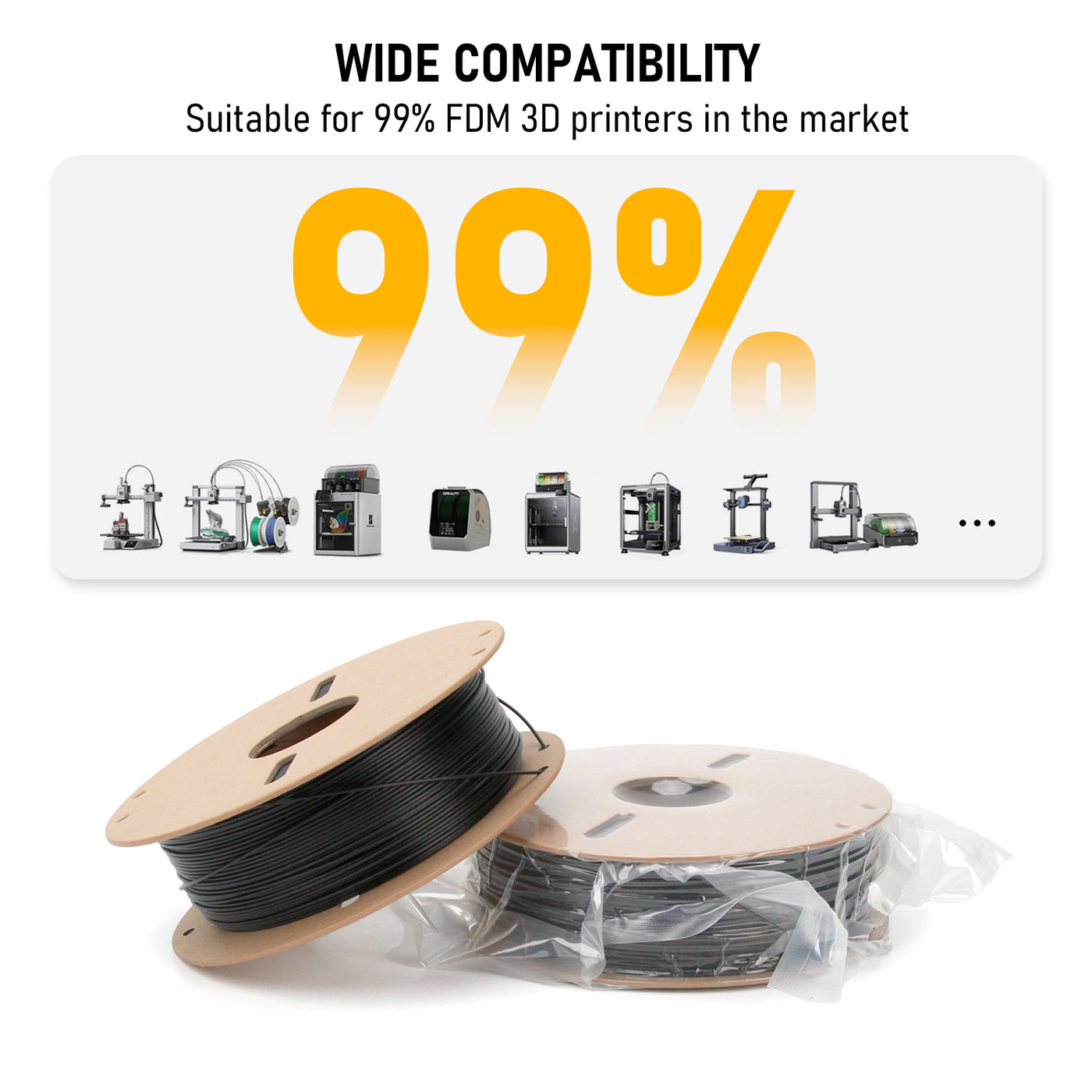 PETG-CF Semi-worked thermoplastic filaments used for 3D printing