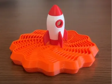 3D printed rocket stress-relief toy