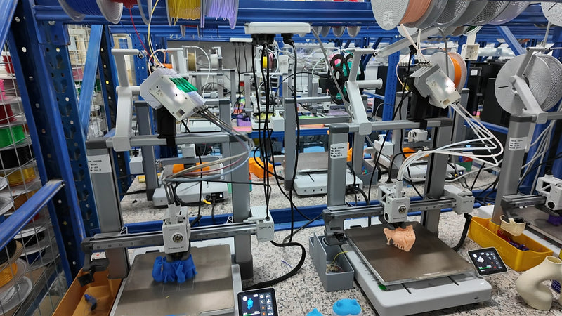 Robotic-assisted manufacturing system operating in Filazoo filament production workshop