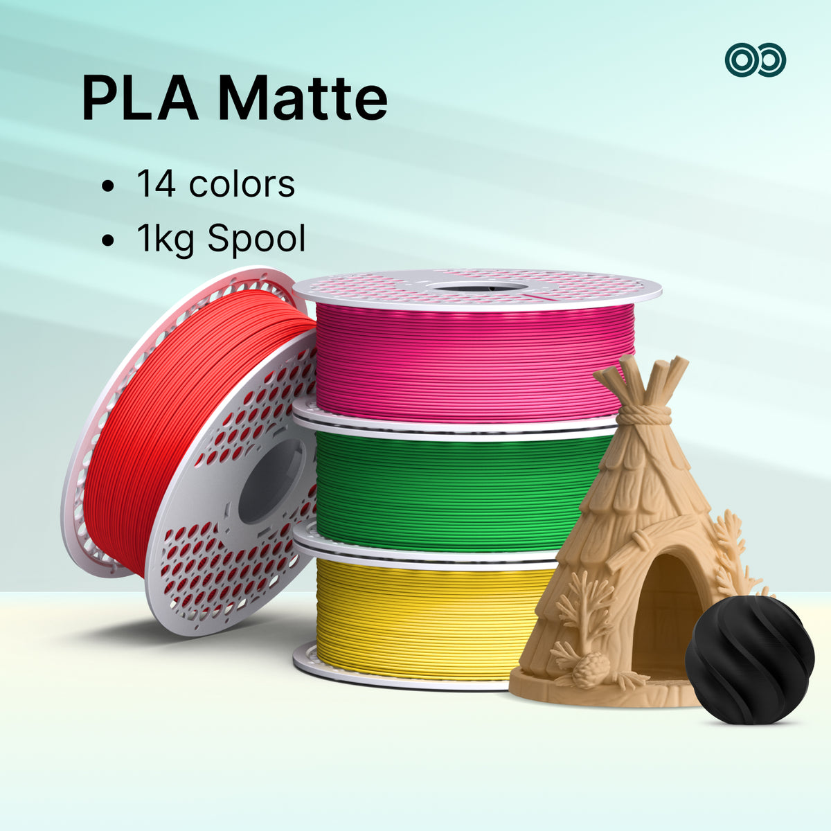 Filazoo PLA Matte Filament – Low-Gloss, Layer-Line Hiding, 1.75mm, 1kg