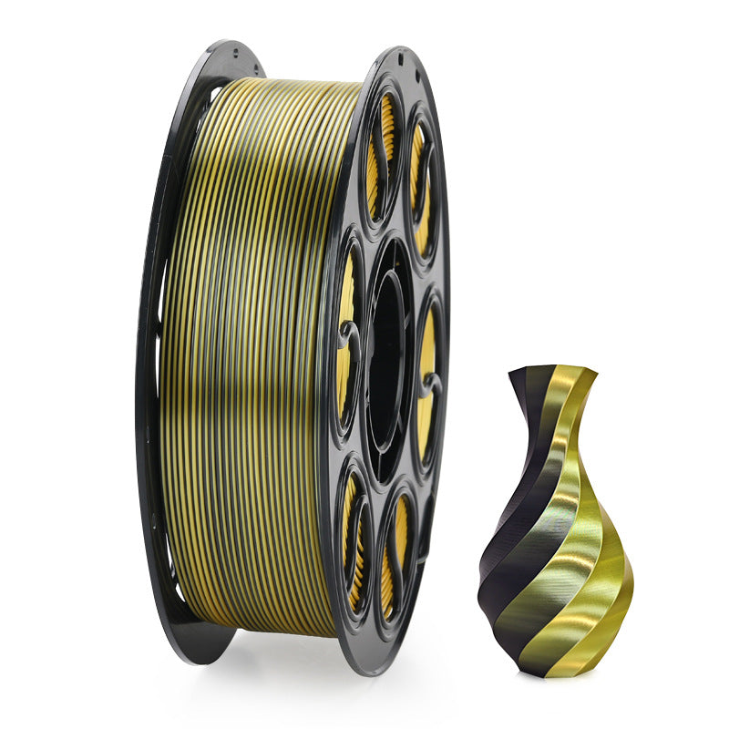PLA Silk - Dual Color Series B-Semi-worked PLA filaments for use in 3D printing