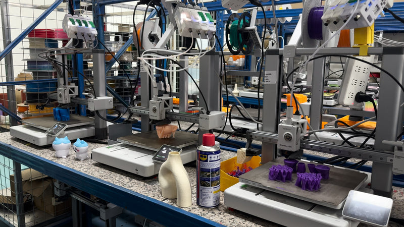 Automated workstation for precision processing of 3D printing filament components at Filazoo factory