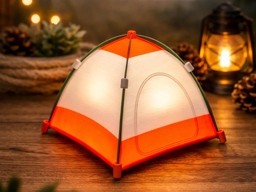 3D printed camping tent-shaped night light