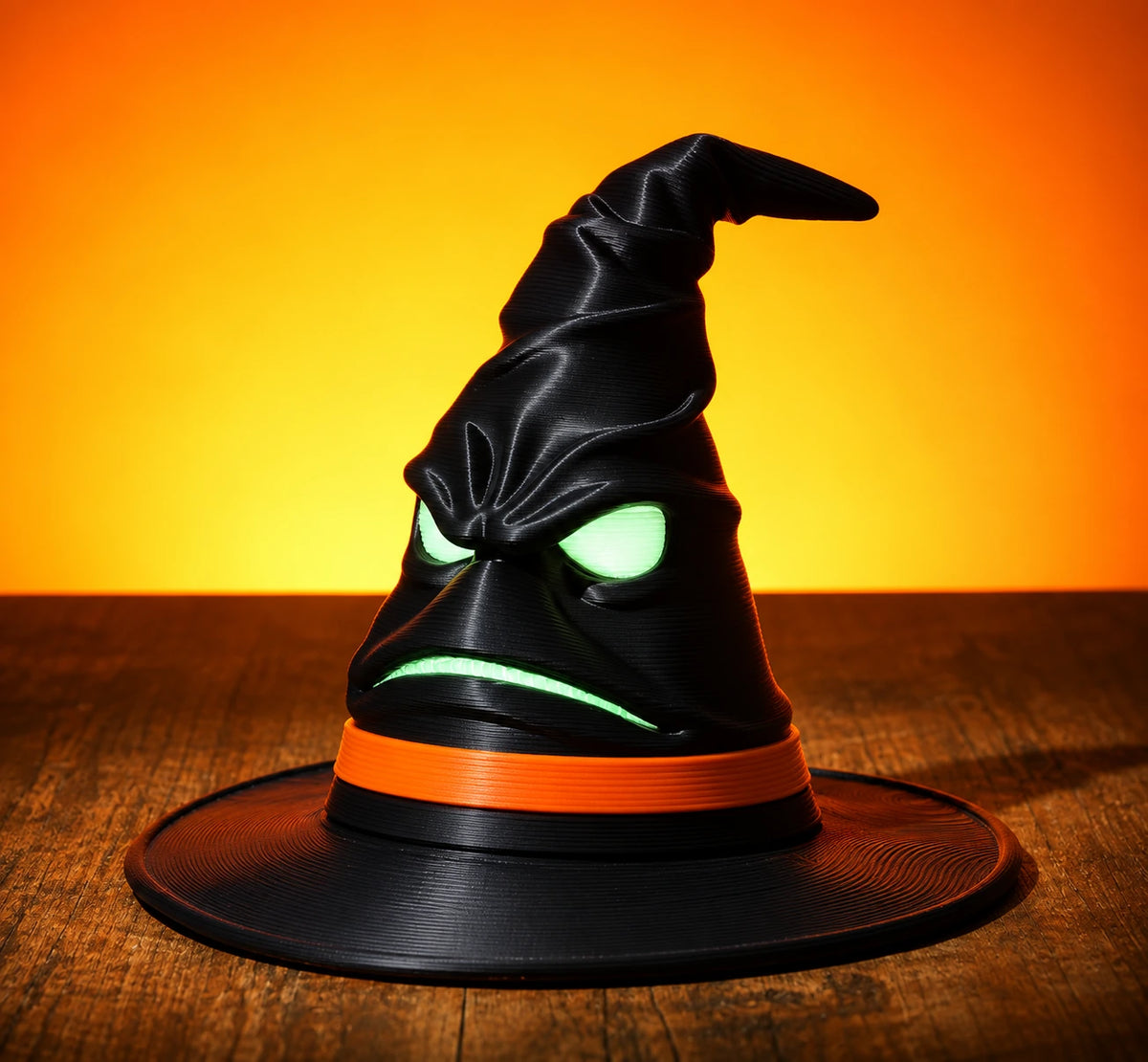 Glow-in-the-dark witch hat Halloween 3D print