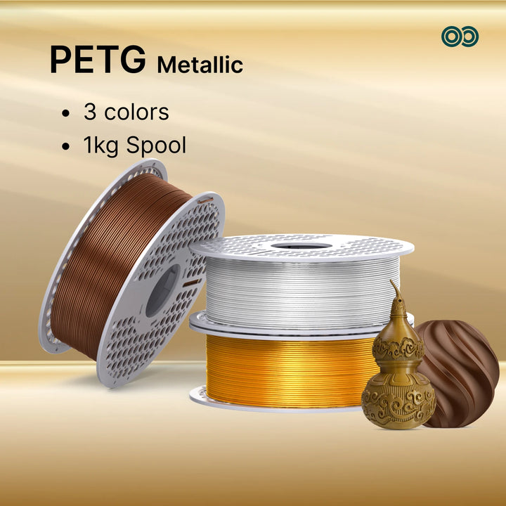 Metallic PETG Filament – Reflective Metallic Finish, 1.75mm, 1kg
