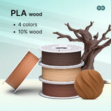 Wood PLA Filament – 10% Wood Powder, Natural Finish, 1.75mm, 1kg