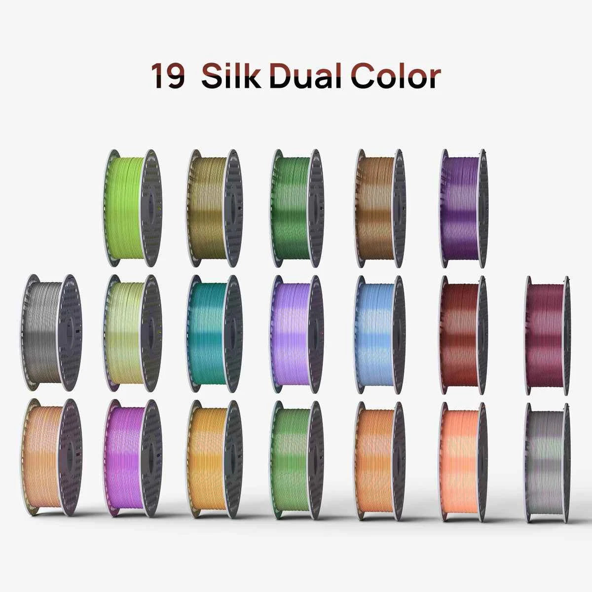 PLA Silk Dual-Color Filament – Two-Tone Color Shift, 1.75mm, 1kg